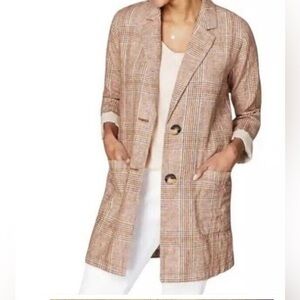 J Jill Unlined Linen Blazer, M petite (oversized)
